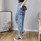 WTEMPO Women's Jeans Harem Pants Loose Straight Denim Big Pocket Trousers