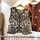 Embroidery Hollow Design Retro Style V-neck Sleeveless Waistcoat  Women's Spring and Summer