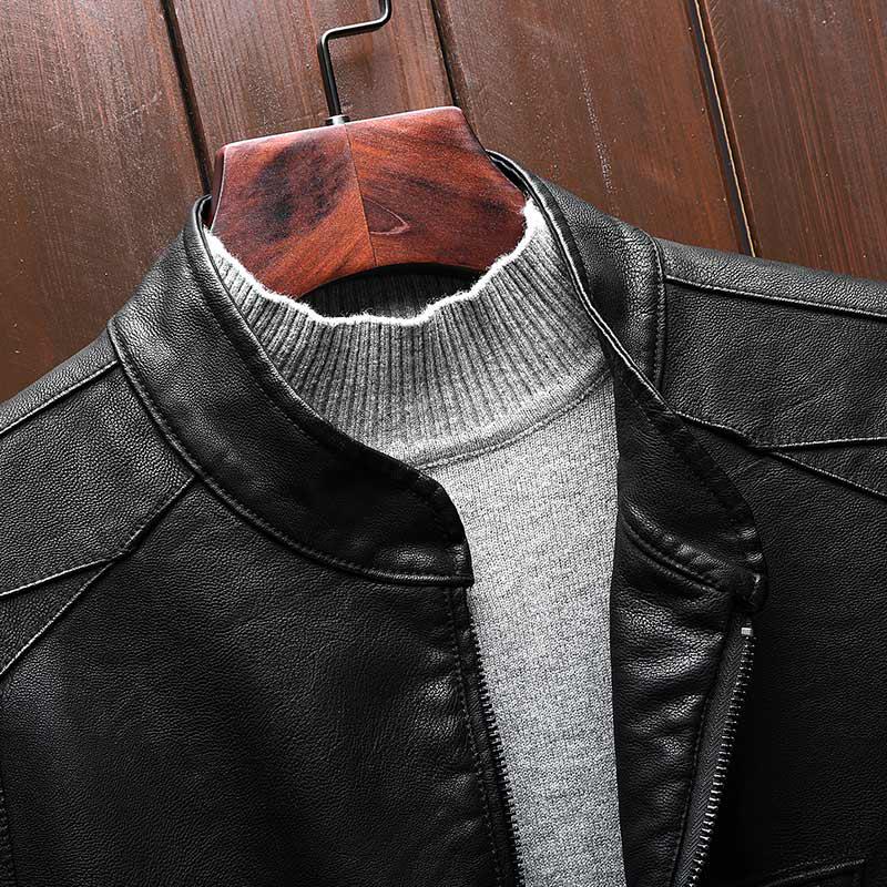Motorcycle Leather Jacket Men Men's Leather Jackets Fashion Street Style Masculina Man Leather Coats