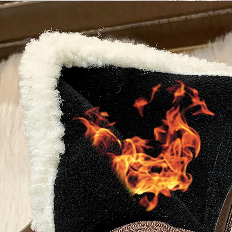 Snow Boots Women's Sheep Martin Boots Winter Plus Velvet Warm Thick-soled Boots Increased Round Toe British Short Boots