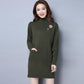 Women's Sweater Autumn and Winter 2021 New Fashion Mid-length Loose Korean Knitwear Half Turtleneck Sweater Skirt Top