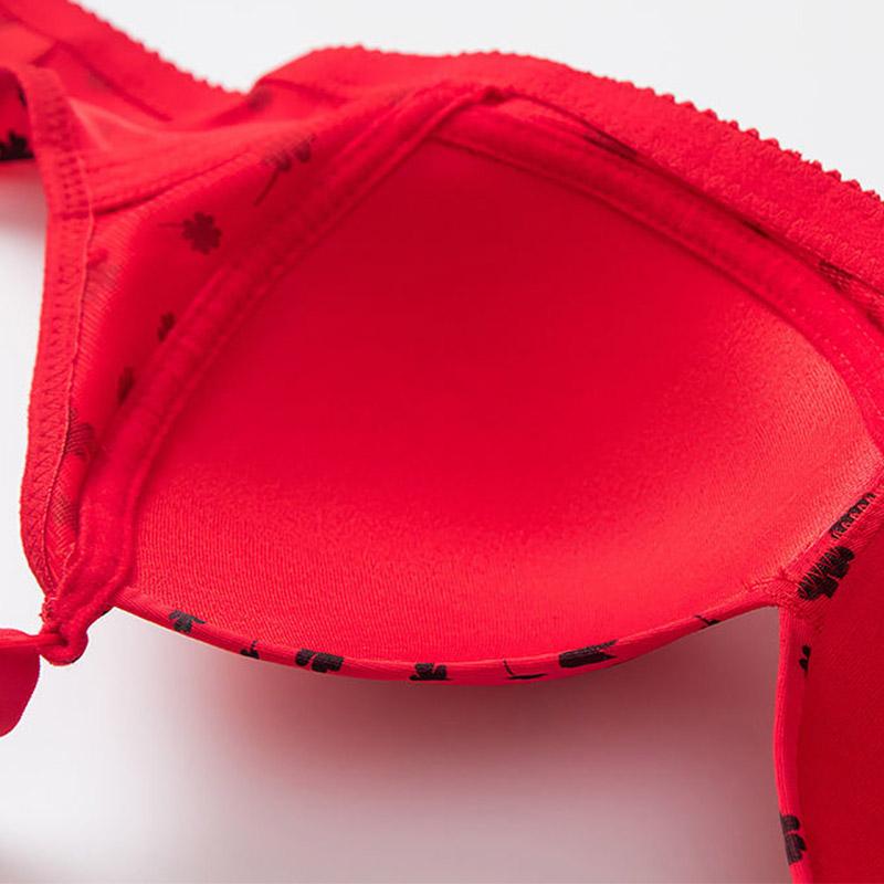 Ladies Large Size Thin No Steel Rings Gathering Breathable Comfortable Anti-Sagging Bra