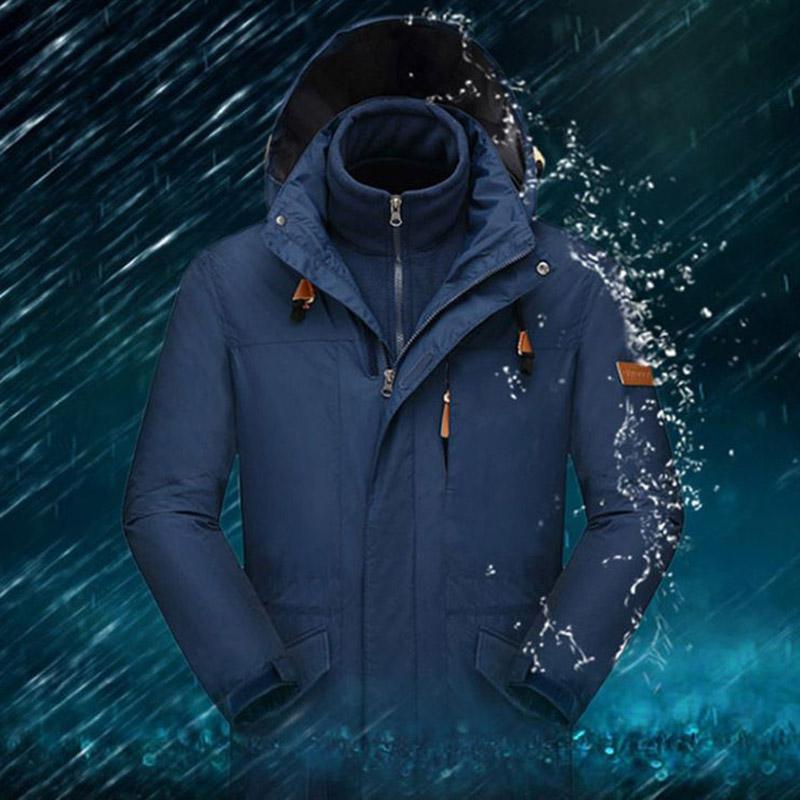 Men's Outdoor Sportswear Windproof Mountaineering Wear Thick Hooded Removable Two-piece Jacket Fleece Soft Shell Oversized Cycling Jersey