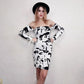 Women Sexy Off-shoulder Dress Long-sleeved  Summer High Waist A-line Dress Sexy Bodycon Dress