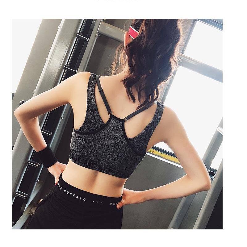 Strap Sports Bra with Push Up Seamless Crop Top Women Fitness Gym Workout Yoga Sports Bra Tank