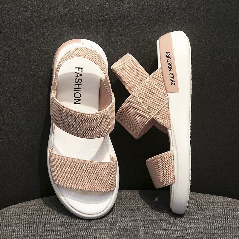 Korea Style Fashion Beach Sandals Female Rome Sandal Platform Buckle Summer Shoes Woman Preppy Sandalias Footwear
