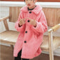 Festive Christmas Clothes Girls Thick Woolen Coat Double-breasted Mid-length Woolen Autumn and Winter Coat
