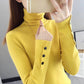 Fall/winter Pullover Turtleneck Sweater Stretch Slim Fit All-match Knit Bottoming Shirt Top Women