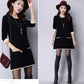 Autumn and Winter Long Round Neck Sweater Skirt Fashion Casual Knitted Bottom Skirt Simple Female Sweater Dress