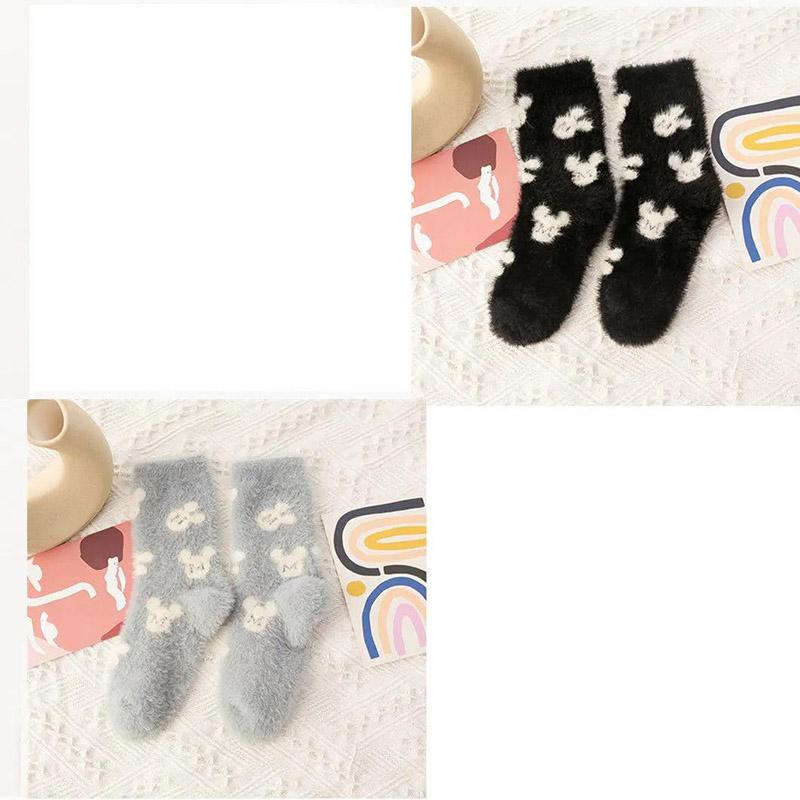 Mink Velvet Floor Socks Autumn and Winter Women's Fur Socks Home Leisure Sleep Socks Thickened Plus Velvet Socks