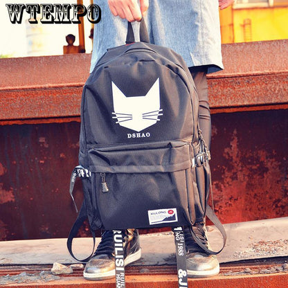 Men's backpack shoulder bag leisure travel bag high school students college bag canvas computer bag