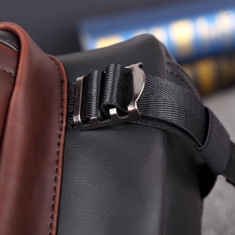 Chest Bag Men's Brown Multi-layer Zipper Large Capacity Messenger Bag Outdoor Sports Shoulder Bag