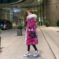 Glossy Down Padded Jacket Women Winter Korean Version of Loose Large Fur Collar Mid-length Over The Knee Thick Warm Jacket