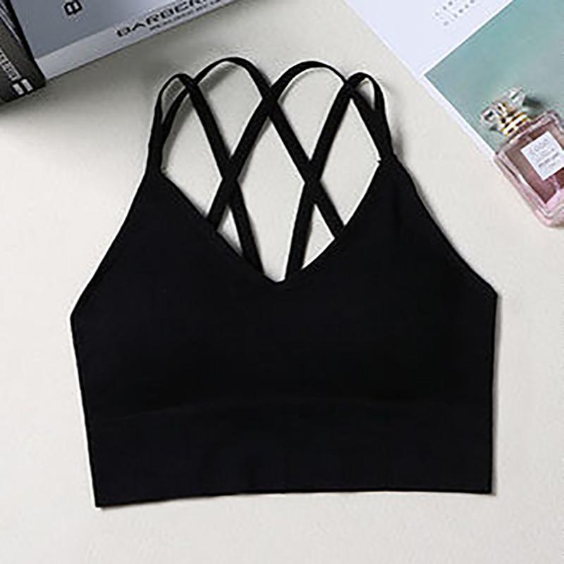Cross Hollowed Out One Piece Beautiful Back Strapless Suspender Backing Sexy Vest Type Non Steel Ring Bra