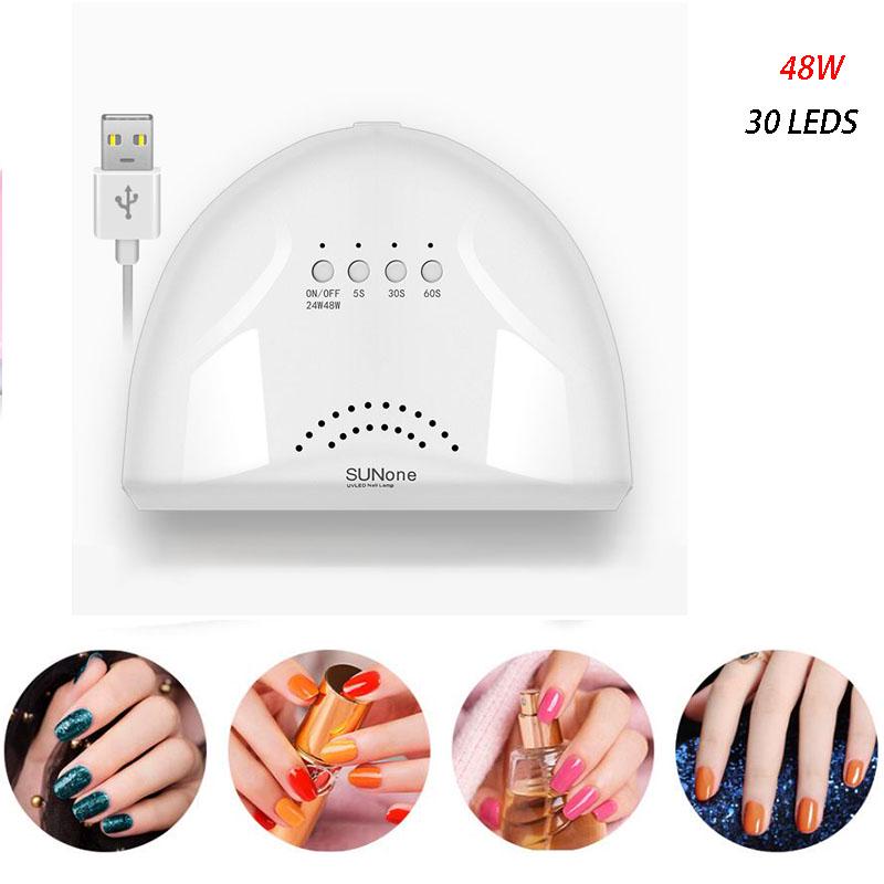 Pofulove UV led nail lamp Nail Dryer 25pcs Led Nail Lamp for Curing All Gels  Sensor USB Charge 48W
