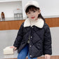 Girls' Padded Warm and Windproof Jacket Plus Velvet Thick Winter Clothes