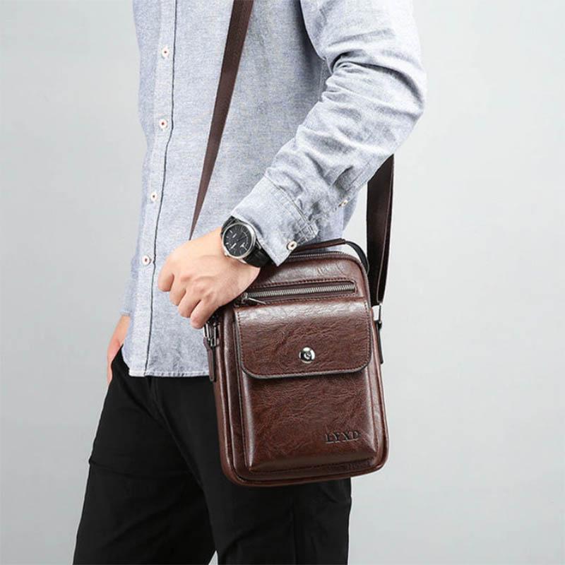 Leather Texture Men's Shoulder Bag Business Handbag Conference Bag Briefcase Backpack Messenger Bag