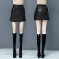 Women's Leather Skirt Black Autumn  Winter High Waist Package Hip Skirt Irregular A-line Bodycon Skirt