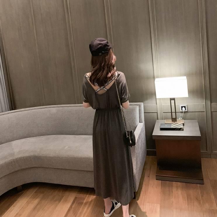 Women Lengthen Summer Light Long Sleeve Modal Cute Soft Casual Home Clothing Friends Party Dress