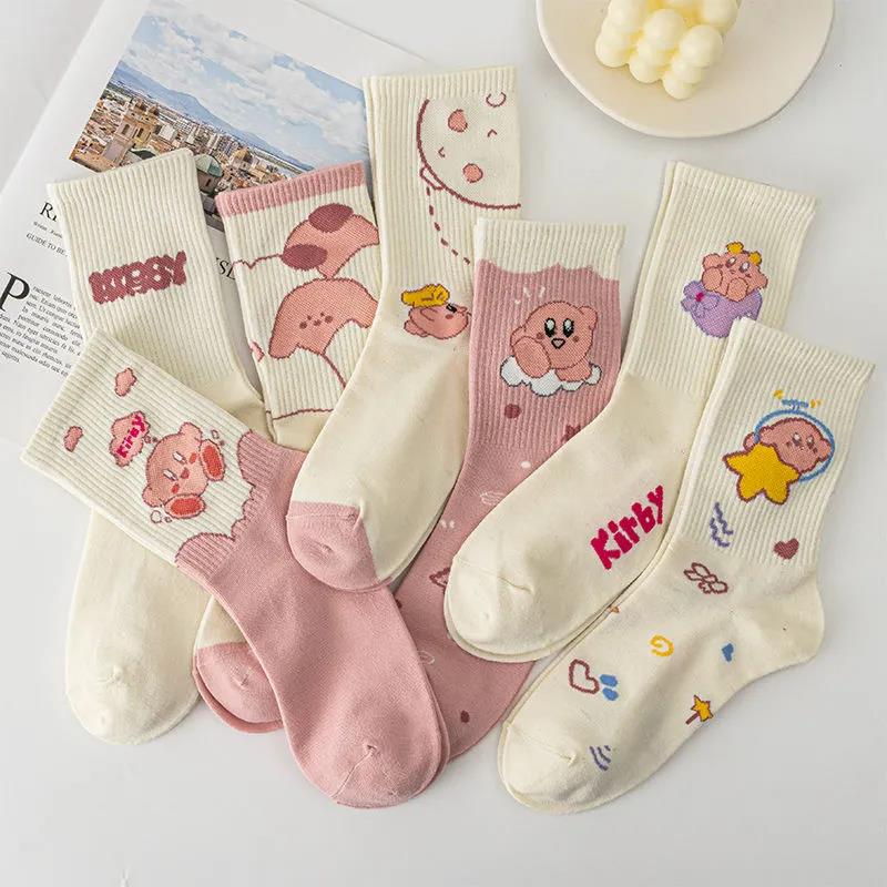 Three Pairs of Women's Socks Fashion Print Cartoon Pattern Socks Winter Thick Warm Pile Pile Socks