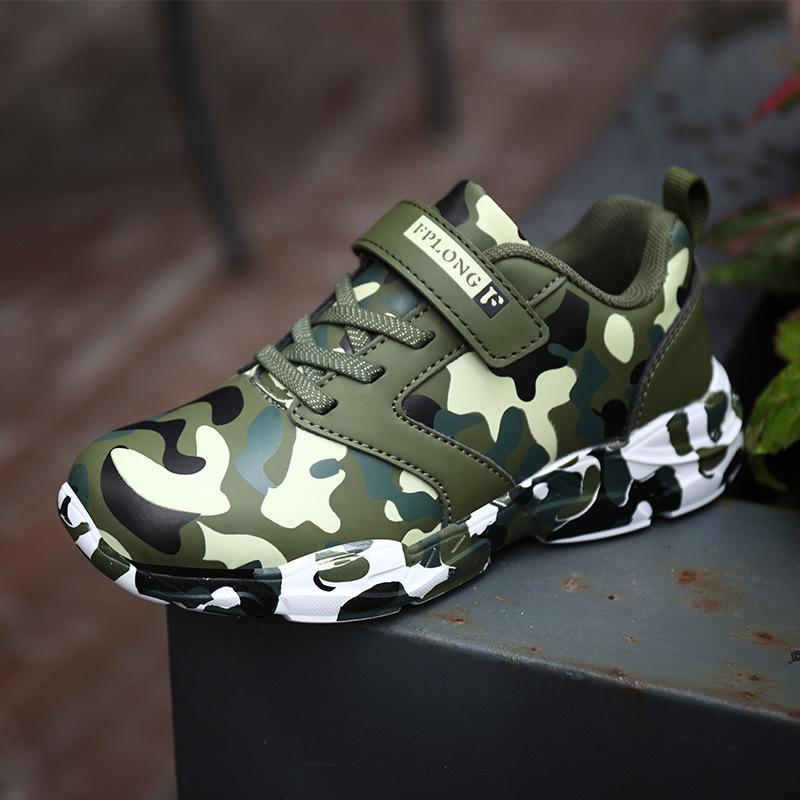 Boys' Leather Waterproof Camouflage Shoes Children's Sports Shoes