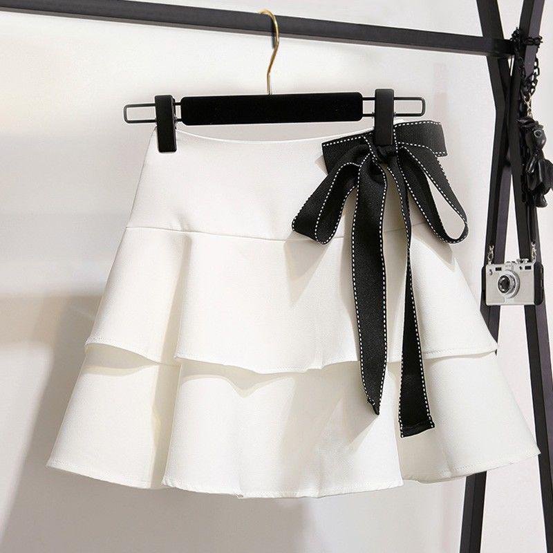 Pofulove Summer Skirt Set Sleeveless Mandarin Collar Blouse Shirt Ruffled Skirt Two-piece Suit Women