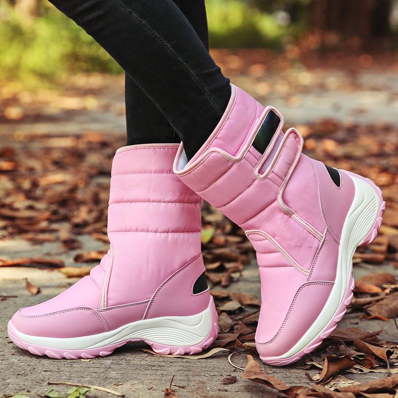 Pair of Boots Women Winter Waterproof Snow Boots Warm Christmas Shoes Fur Plus Size Martin Boots