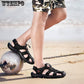 Casual Shoes Fashion Footwear Sandals Men Breathable Beach Real Leather Big Size