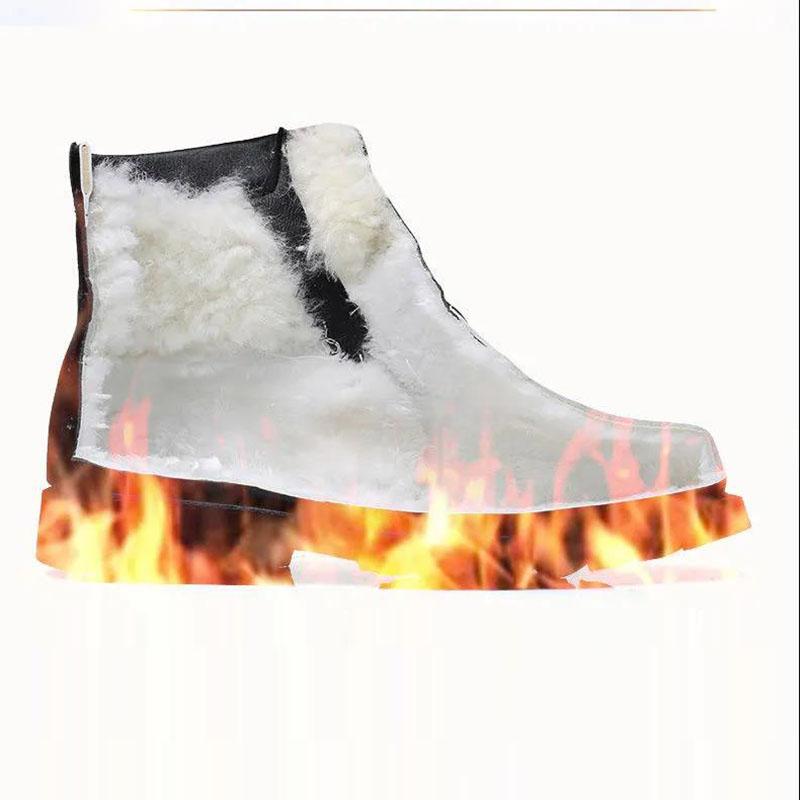 Leather Men's Military Boots Wool Cotton Shoes Thickened Warm Snow Boots Lace-up Tooling Boots Winter Short-tube Martin Boots