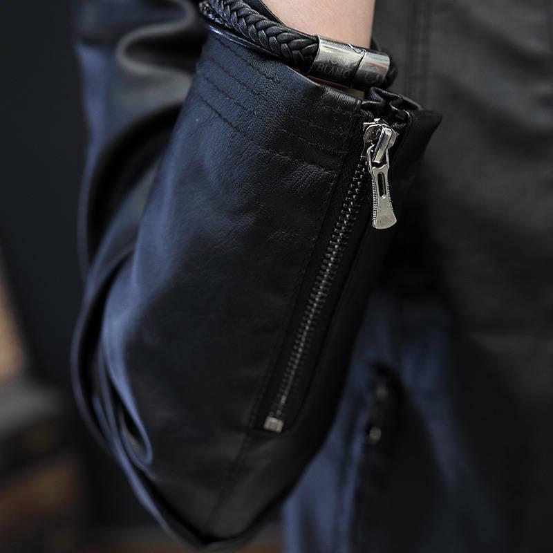 2019 Fashion Autumn Male Leather Jacket Plus Size 4XL Mens Stand Collar Coats Leather Biker Jackets