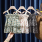 Children Dress Girls Summer Thin Dress Suspender Dress Floral Strapless Princess Dress Ruffled Vest Skirt