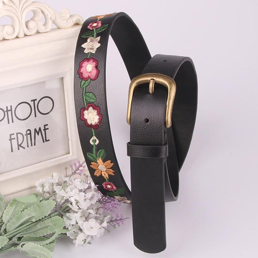 Embroidered Flower Decoration Belt Vintage Belt Fashion Women's Classical Chinese Style Belt