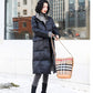 Double-sided Down Jacket Women's Mid-length Winter Loose Large Size Thin White Duck Down Over The Knee Coat
