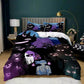 Christmas Theme Print Kit Being Set In A Pillow Set of Blame Dark Black Skull Bedding Three-piece Set
