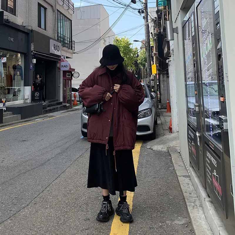 Japanese College Style Retro All-match Black Corduroy Skirt Female Was Thin High-waisted A-line Skirt Umbrella Skirt