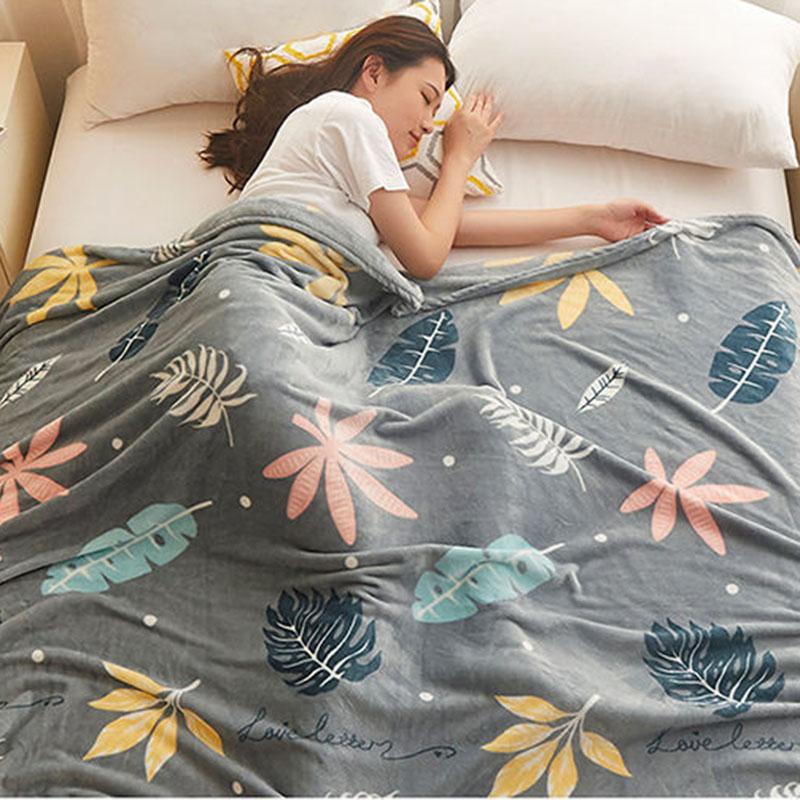 Autumn Winter Flannel Blanket Siesta Cover Blanket Leisure Student Dormitory Household Blanket Bed Sheet Dual-use