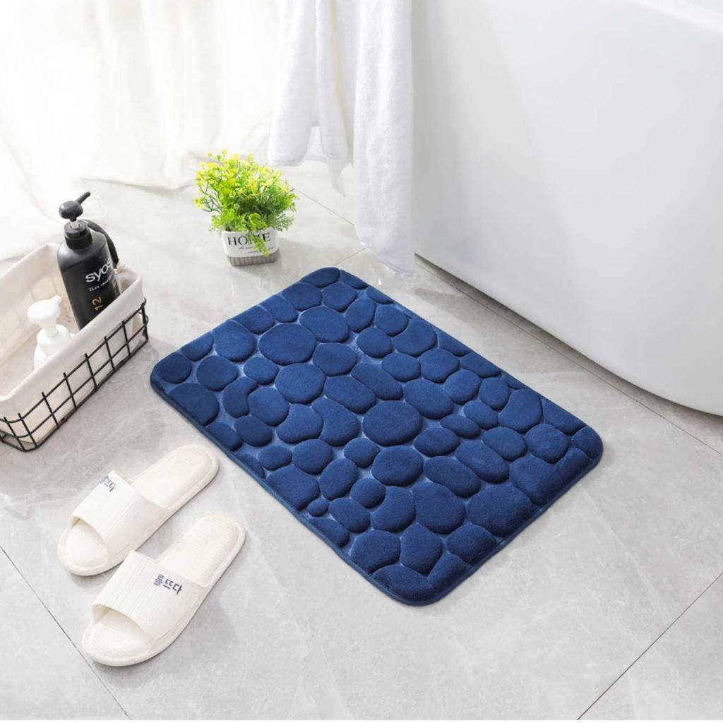 Cobblestone Embossed Bathroom Bath Mat Non-slip Carpets In Wash Basin Rug Shower Room Doormat Memory Foam Pad