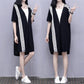 Sweater Skirt T-shirt Skirt Spring Summer Plus Size Women's Zipper Loose Thin Sports Casual A-line Dress