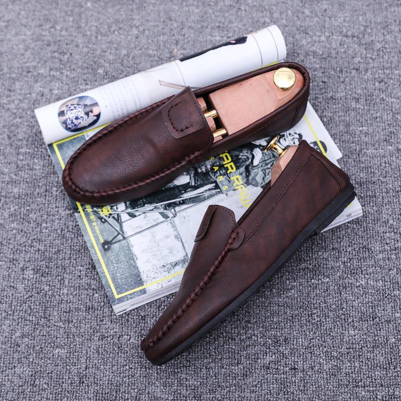 Men's shoes summer breathable peas shoes men's casual shoes trend tide shoes leather shoes men