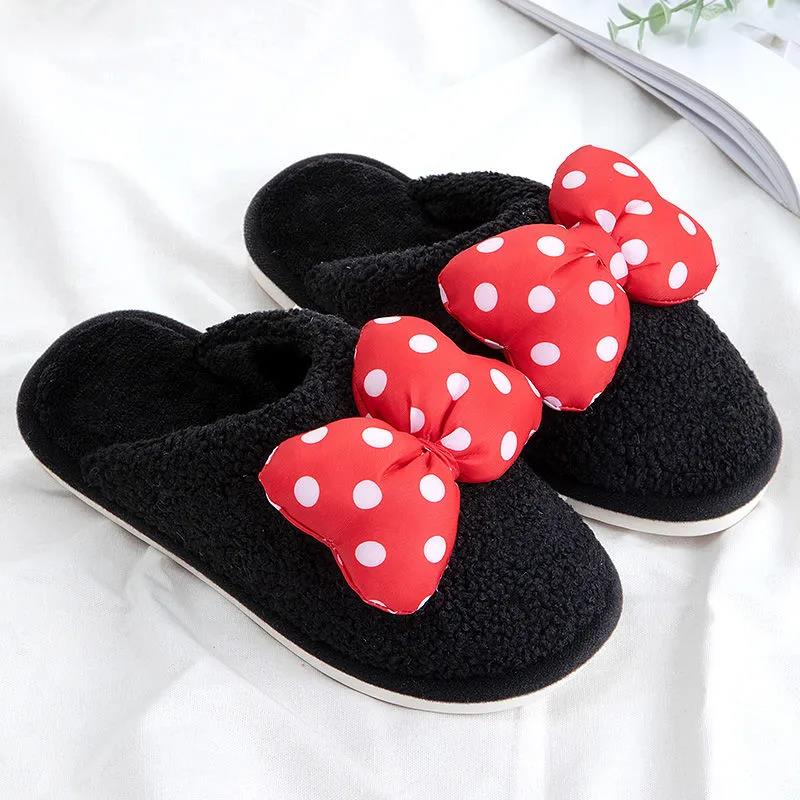 Cotton Slippers Women Winter Household Thickening Non-slip Warm Indoor Wool Slippers