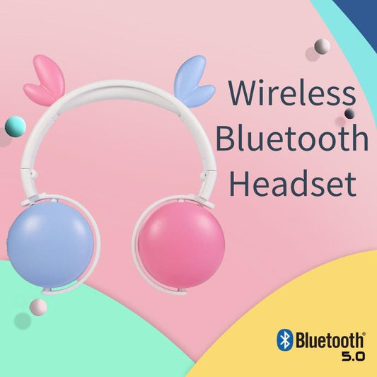 Cat Ear Little Evil Antler Noise Reduction Headphone Bluetooth 5.0 Young People Kid Headset with Mic