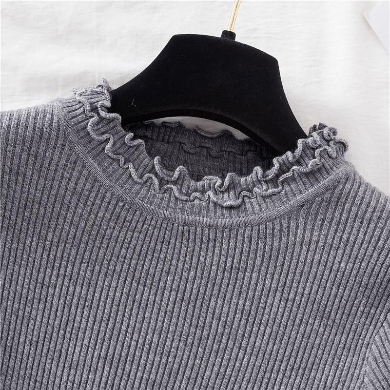 Turtleneck Sweater Women Casual Basic Ribbed Knitted Pullover Sweater 2020 Autumn Winter Clothes Sweaters Knitting Tops