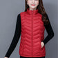 Winter Down Cotton Lightweight Slim Sleeveless Jacket Women's Short Thickened Warm Stand Collar Jacket