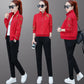 Two pcs set wild long-sleeved casual sweatshirt set large size spring and autumn women's clothing