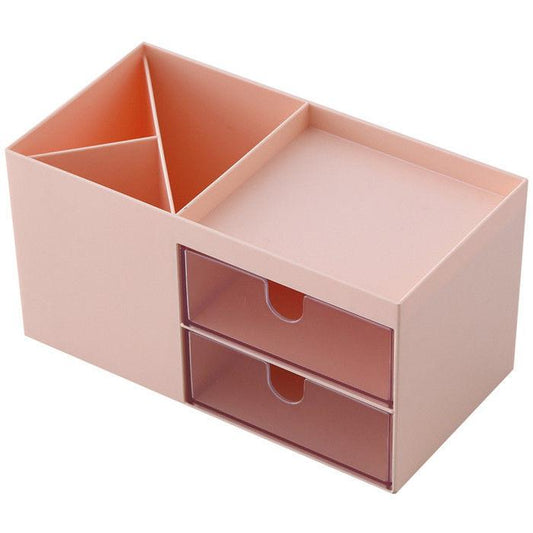 Desktop Storage Storage Box Large Capacity Double Drawer Jewelry Box European Dresser Makeup Hand Jewelry Box Pen Holder
