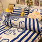Washed Cotton Four-piece Duvet Cover Sheets Fashion Printed Bedding Student Dormitory Single Bed Sheet Sheets
