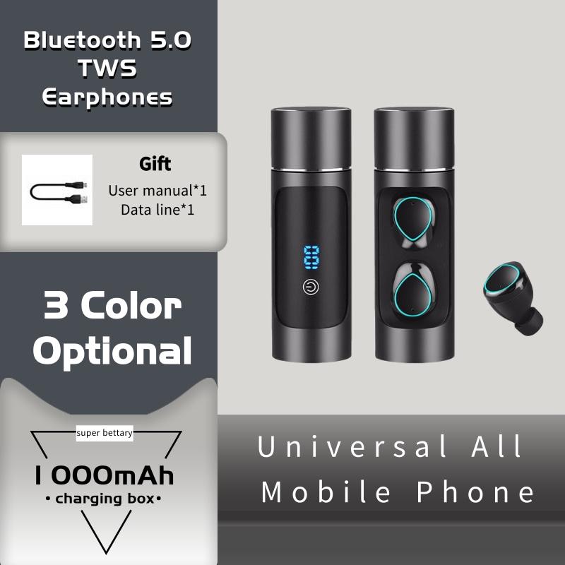 TWS Wireless Headphones Earphone Bluetooth 5.0 Headset for All Mobile Phone Earbuds Mic Sport Stereo