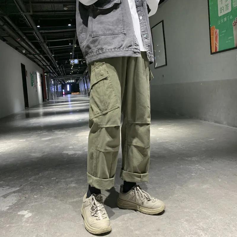 Men's Pants, Men's Tide, All-match Loose Straight-leg Pants, Spring and Summer Multi-pocket Overalls, Casual Pants