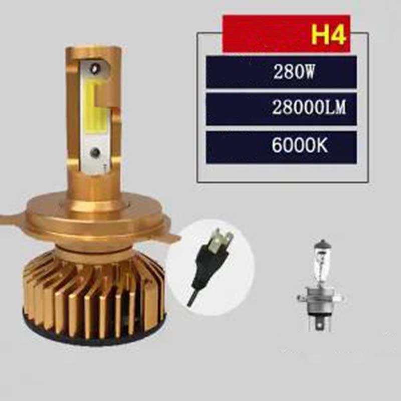 Car Led Headlights Super Bright H7 H1 H4 H8 H9 H11 Bulb Far and Near Light 9005 9006 9012 Free Modification White Strong Light Laser Car Light 12V