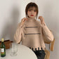 Women's Solid Color Trendy Fashion Zipper Slim Bottoming Sweater High Neck Tassel Short Knit Sweater